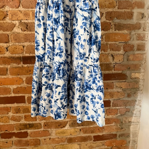 Abercrombie & Fitch Blue and White Floral Midi Dress - Picture 5 of 8